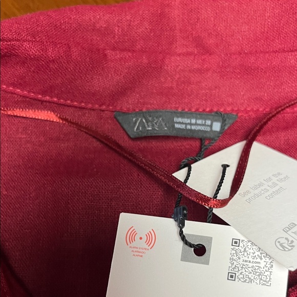 Zara Burgundy Button-Up Shirt - Picture 6 of 10